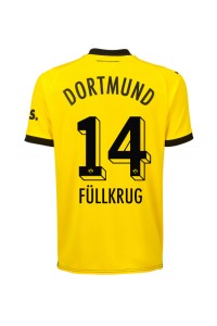 Borussia Dortmund Niclas Fullkrug #14 Jalkapallovaatteet Kotipaita 2023-24 Lyhythihainen